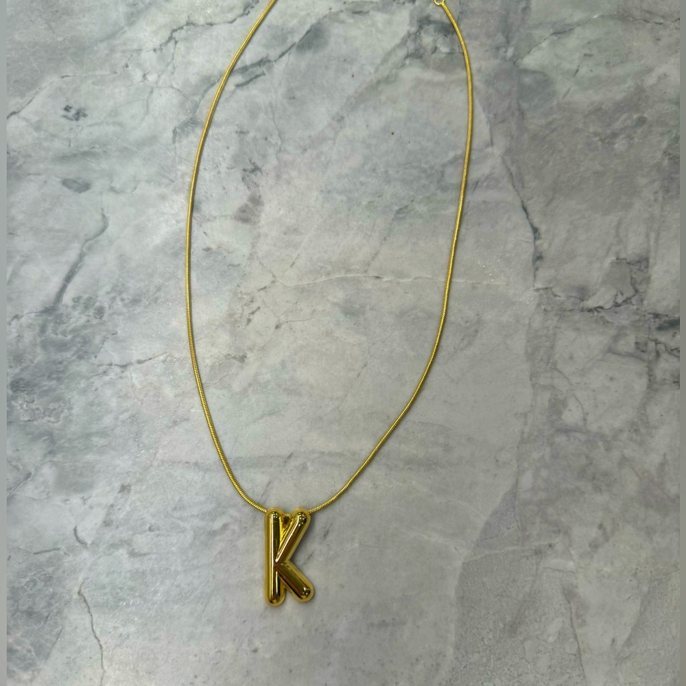 BaubleBar gold bubble letter necklace K